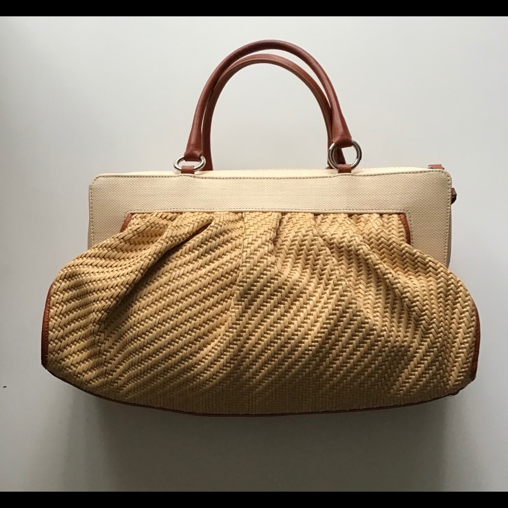 Valentino Garavani Beige and Brown Woven Satchel - Picture 5 of 13